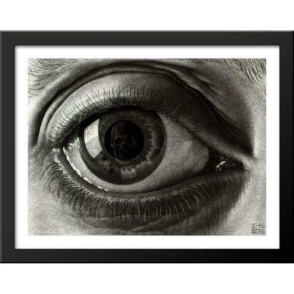 The Eye 36x28 Large Black Wood Framed Print Art by M.C. Escher