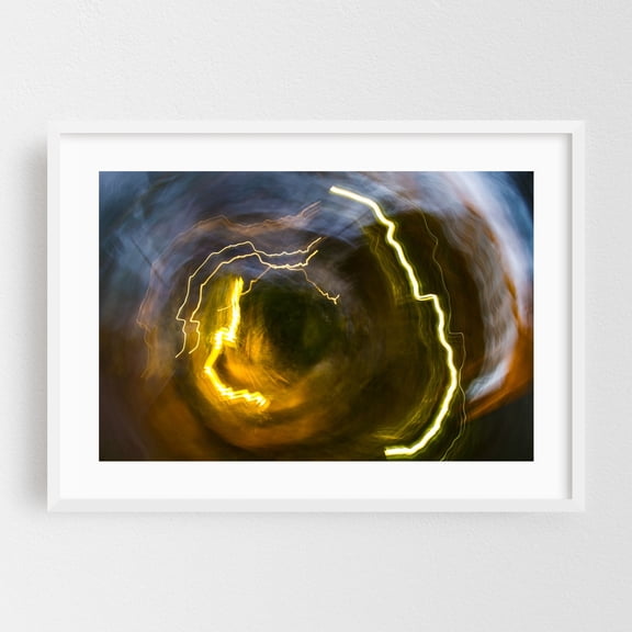 The Eye Of The Storm - Photography Abstract Surrealism Modern Art Psychedelic Geometric Mystical Nightlife White Framed Wall Art Print 20 x 30 inches