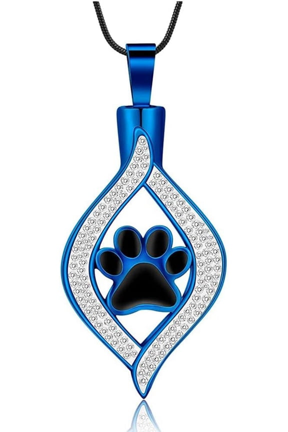 The Eye of My Heart Urn Necklace Keepsake Paw Print Cremation Jewelry Memorial Urn Jewelry Stainless Steel Urn Necklace