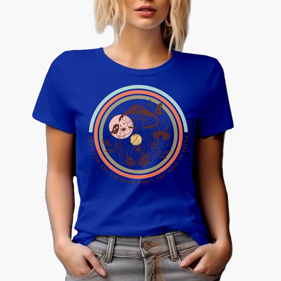 The Eyes Are Useless When the Mind Is Blind Quote & Boho Art Merch Gift, Royal Blue T-Shirt, 2XL