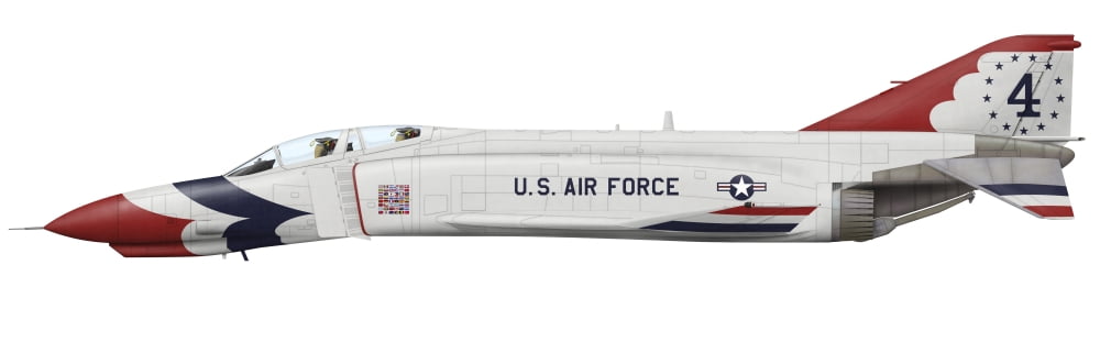 The F-4E Phantom II operated by the US Air Force Thunderbirds squadron until 1973 Canvas Art - InkwormStocktrek Images (26 x 8)