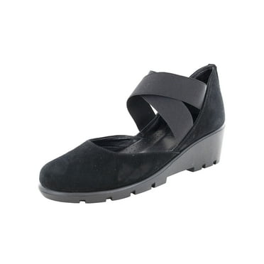 The FLEXX Womens Get Back Mary Jane Wedge Shoes, Black, US 7
