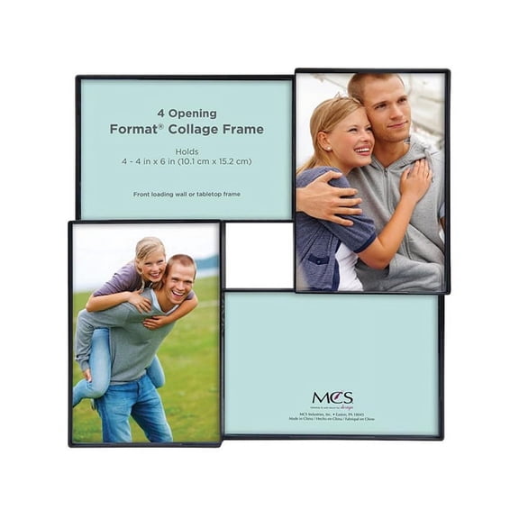 MCS 4x6 Inch Format Frame Collage, 4 Openings, Black (47675)