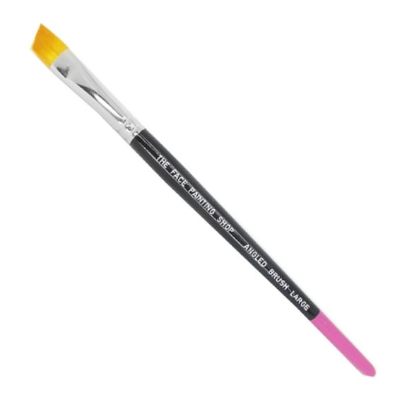 The Face Painting Shop Brush - Large Angled (1/2"), Professional Face Painting Brush, Sleek Pink Tipped Wooden Handle and Synthetic Bristles