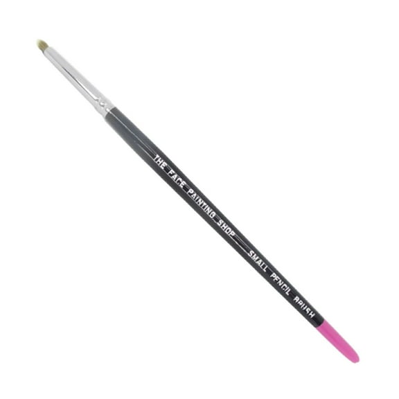 The Face Painting Shop Brush - Small Pencil, Professional Face Painting Brush, Sleek Pink Tipped Wooden Handle and Synthetic Bristles