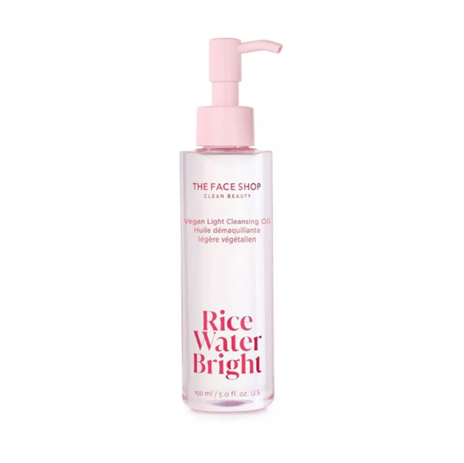 The Face Shop Rice Water Bright Vegan Light Cleansing Oil, Korean Skin Care, Makeup Remover, for All Skin Types, 5 fl. oz.