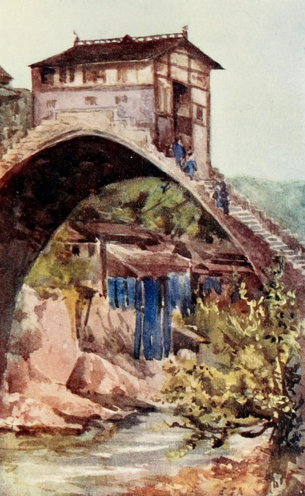 The Face of China 1909 Camel-back bridge Canvas Art - Emily G Kemp (18 x 24)
