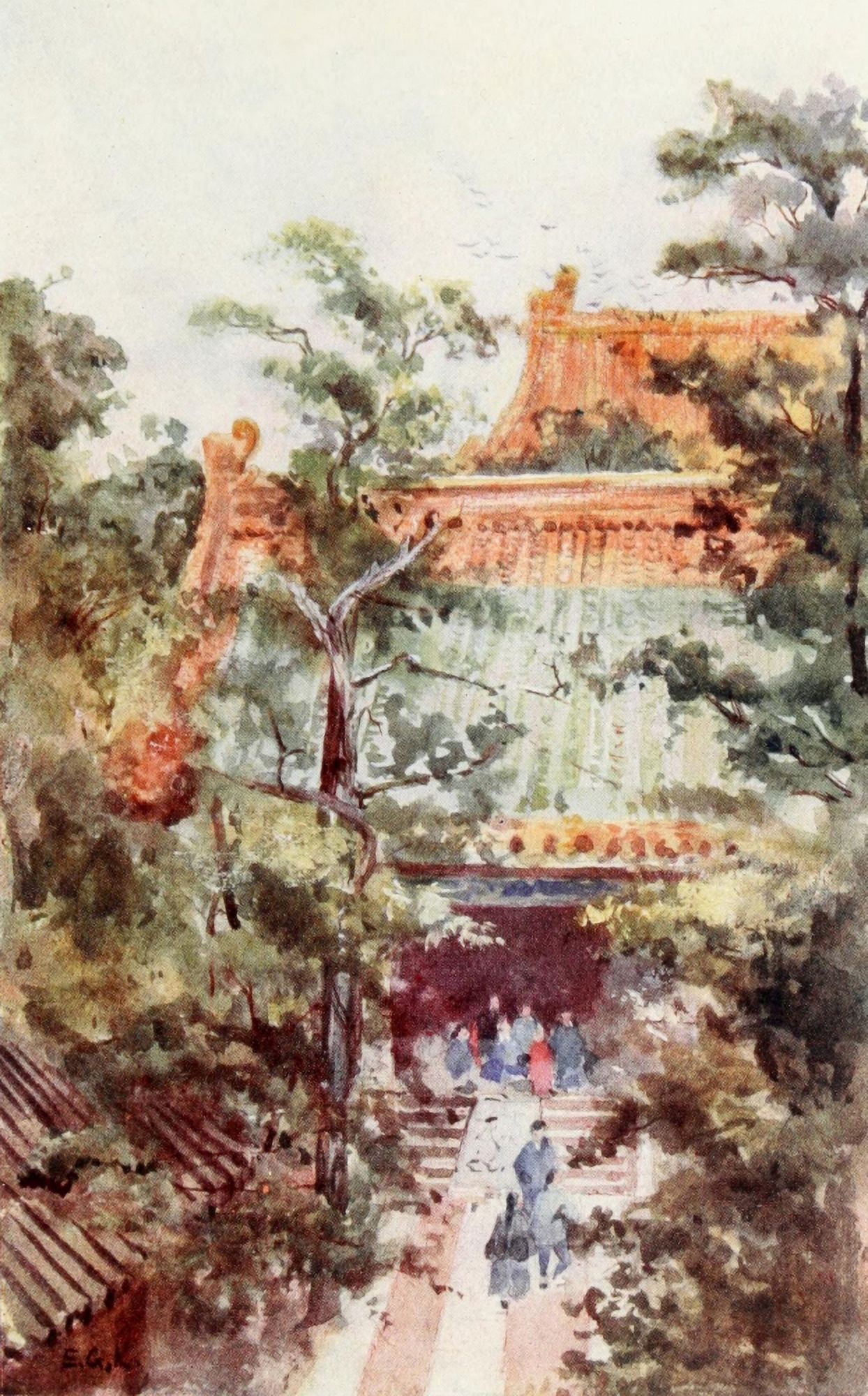 The Face of China 1909 Confucian Temple Canvas Art - Emily G Kemp (24 x 36)