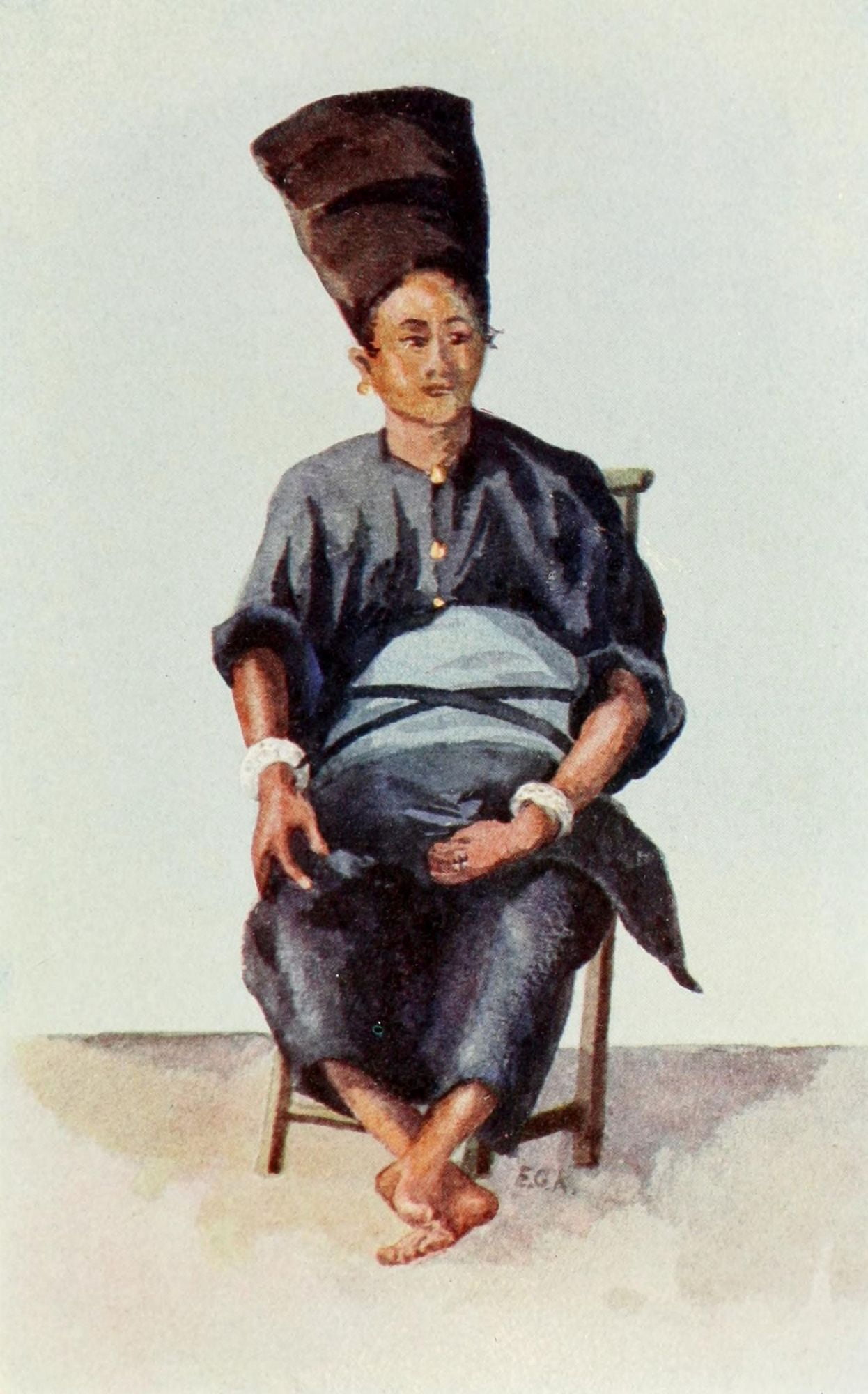 The Face of China 1909 Shan woman Canvas Art - Emily G Kemp (24 x 36)