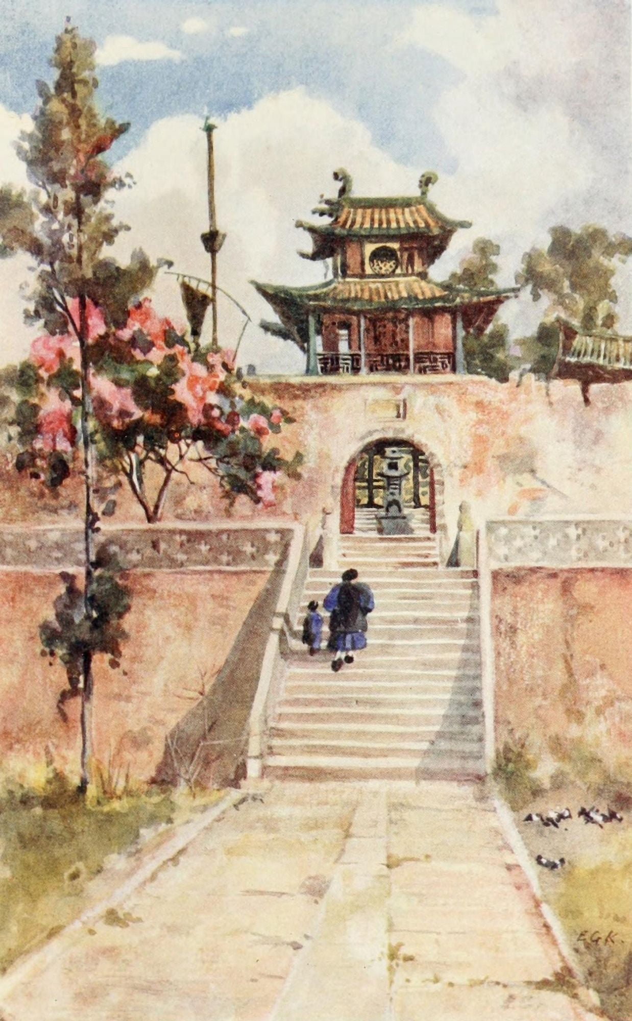 The Face of China 1909 Temple of the god of literature Canvas Art - Emily G Kemp (18 x 24)
