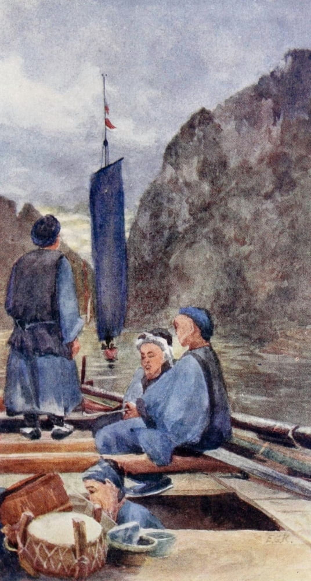 The Face of China 1909 The look-out on the Yangtze Canvas Art - Emily G Kemp (24 x 36)