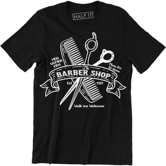The Fadefather Customized Barber Barbershop Haircut Scissors Comb Men's Tee Shirt