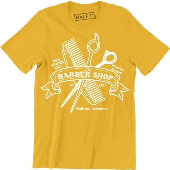 The Fadefather Customized Barber Barbershop Haircut Scissors Comb Men's Tee Shirt