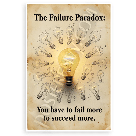 The Failure Paradox You Have to Fail More to Succeed More Inspirational 12x18 US Made Poster