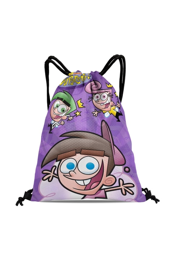 The Fairly Oddparents-theme Drawstring Backpack Sports Gym Bag Water Resistant String Bag Cinch Bag12''X16''30X40cm