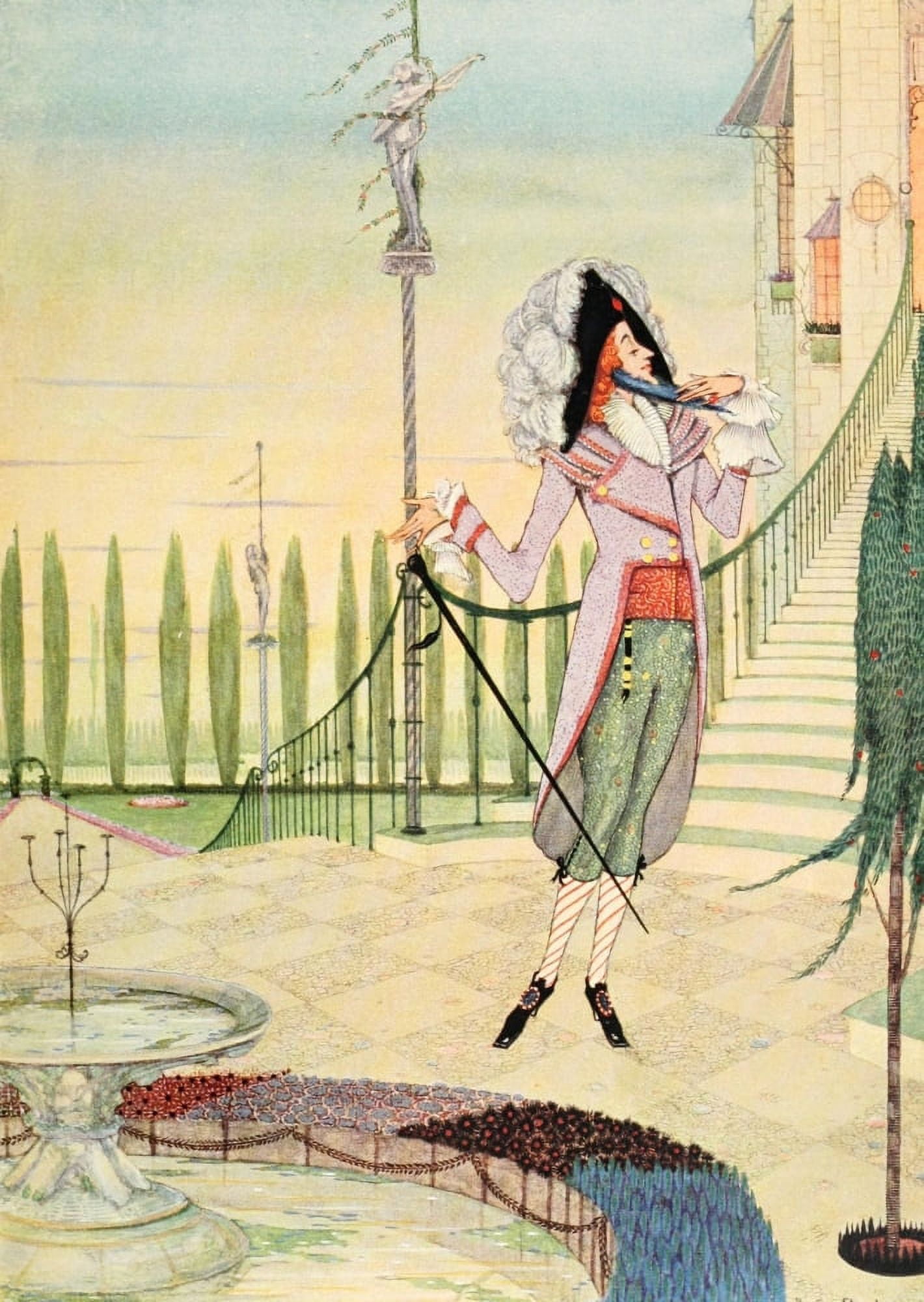 The Fairy Tales of Charles Perrault 1922 Blue beard Canvas Art - Harry Clarke (18 x 24)