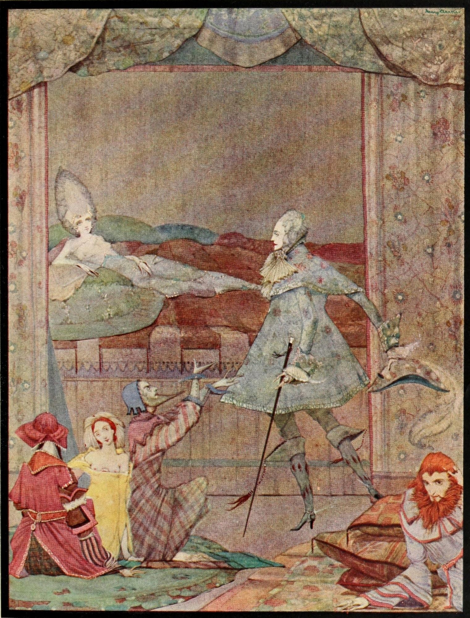 The Fairy Tales of Charles Perrault 1922 Sleeping Beauty Canvas Art - Harry Clarke (18 x 24)