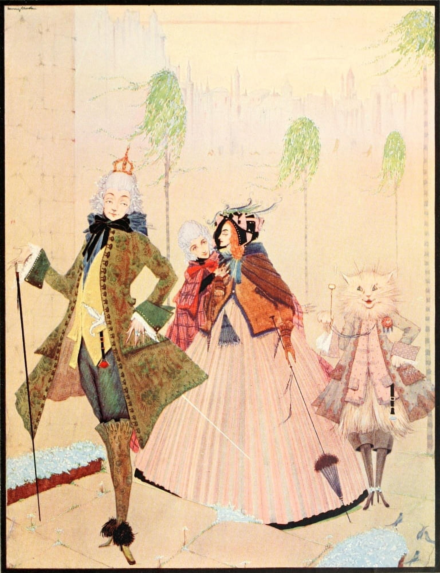 The Fairy Tales of Charles Perrault 1922 The Master Cat Canvas Art - Harry Clarke (24 x 36)