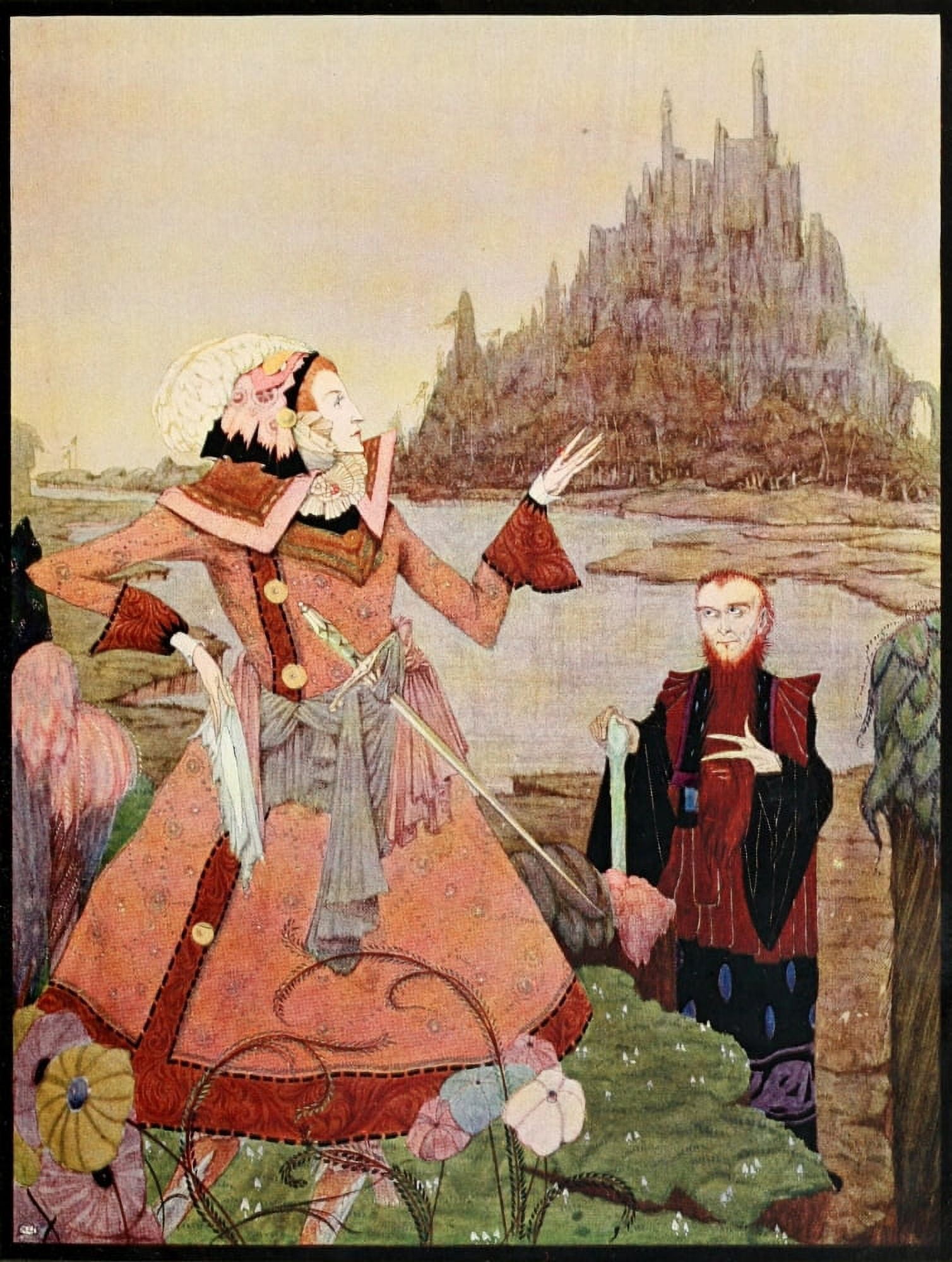 The Fairy Tales of Charles Perrault 1922 The Prince Sleeping Beauty Canvas Art - Harry Clarke (18 x 24)