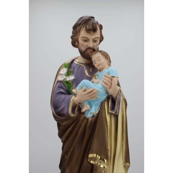 The Faith Gift Shop Collection of Saint Joseph Resin Stone Statue-Multi-colour- 16 Inch- Gift of Faith for Friends and Family