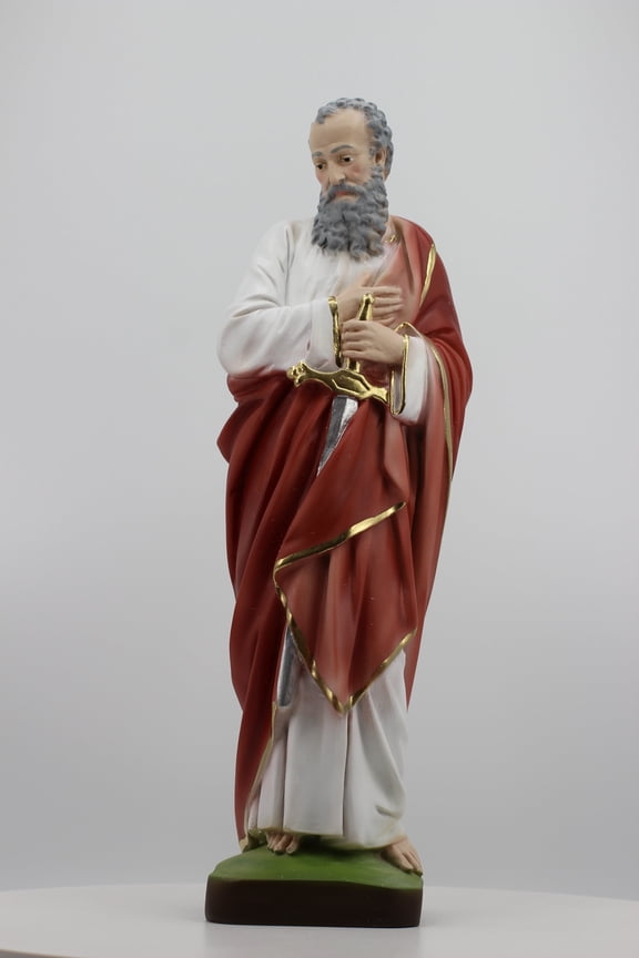 Saint Paul Resin Stone Statue-Brown And White 16 Inch Gift of Faith for Friends and Family