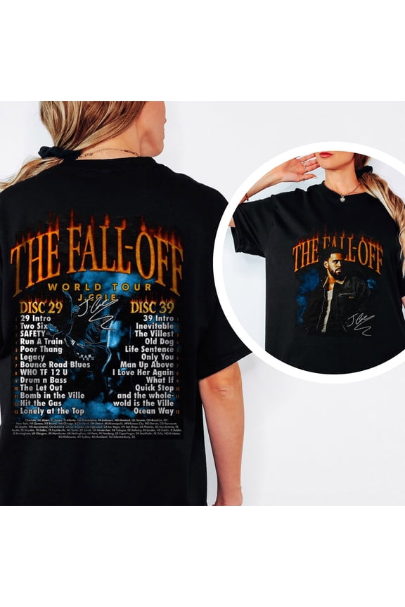 The Fall Off Album 2026 2 Sided Shirt, J Cole Graphic Tee, Vintage 90s Rap T-Shirt, Hip Hop Merch Multi