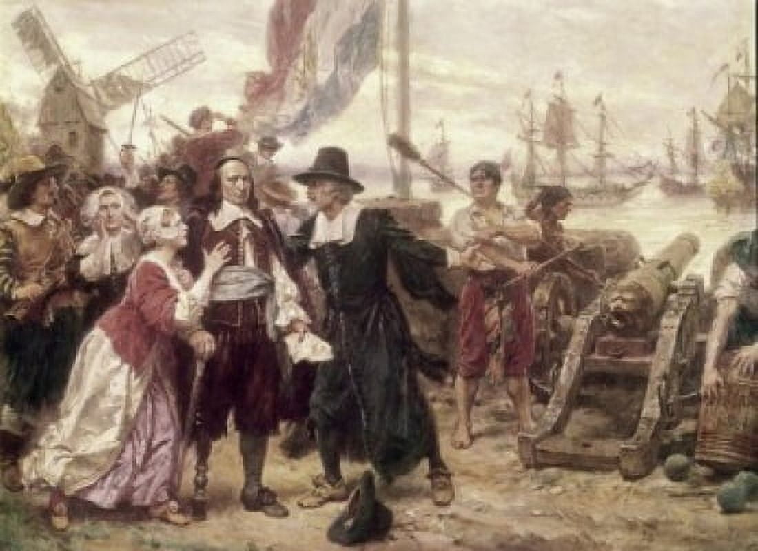 The Fall of New Amsterdam 1664 Jean Leon Gerome Ferris (1863-1930 American) Canvas Art - Jean Leon Gerome Ferris (18 x 24)