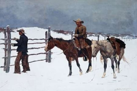 The Fall of the Cowboy Canvas Art - Frederic Remington (24 x 36)