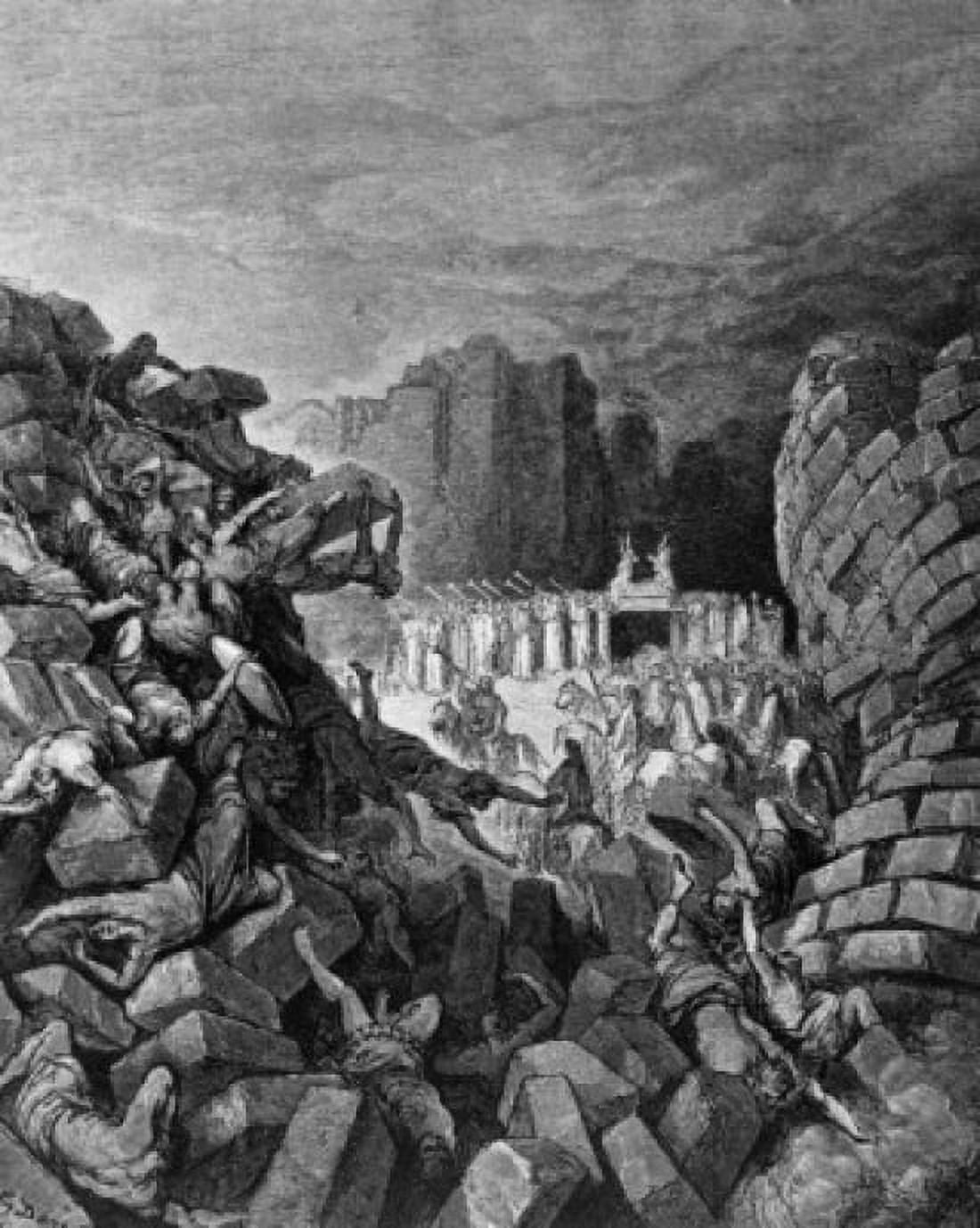 The Fall of the Walls of Jericho Gustave Dore (1832-1883 French) Canvas Art - Gustave Dore (18 x 24)