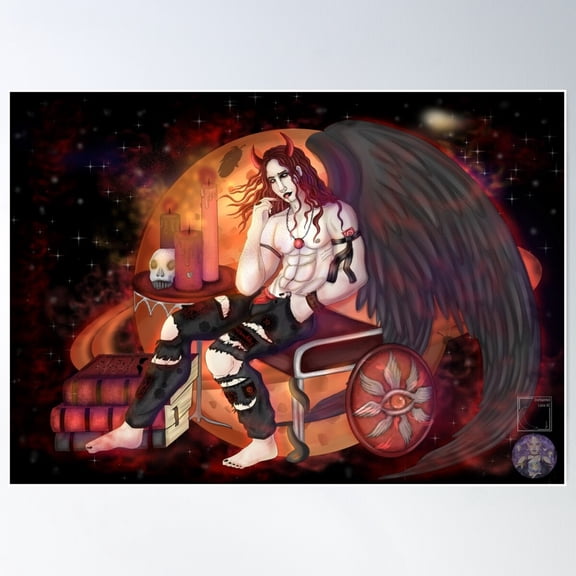 The Fallen Angel Azazel Poster Wall Art, Modern Wall Decor For Living Room Bedroom, 8x12 UNFRAMED