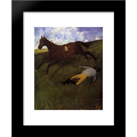 The Fallen Jockey 20x24 Framed Art Print by Edgar Degas