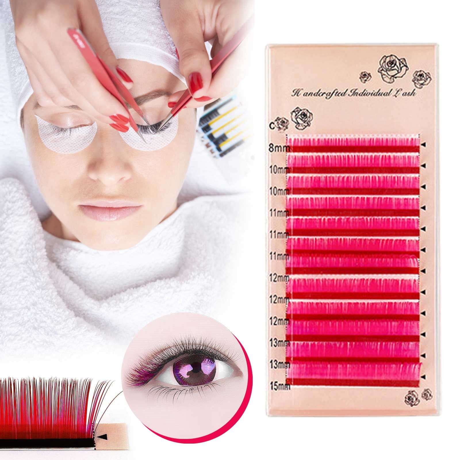 Small Eyelash Curler Individual Eye Lashes Pack Colorful Eyelashes 12d Extensions 6d Lashes Extensions Eyelashes Packs with 100 Bottom Lashes Eyelash Cluster Big Eyelashes Lashes 415 Heart Lashes