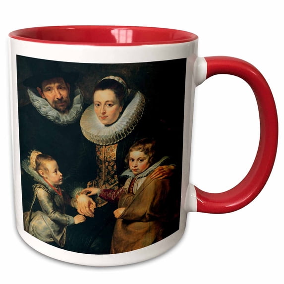 3drose, the Family of Jan Bruegel the Elder, C. 1613 by Sir Peter Paul Rubens, 11oz Two-tone Red Mug