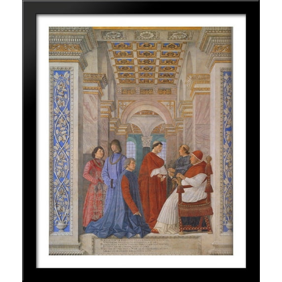 The Family of Ludovico Gonzaga 28x34 Large Black Wood Framed Print Art by Andrea Mantegna
