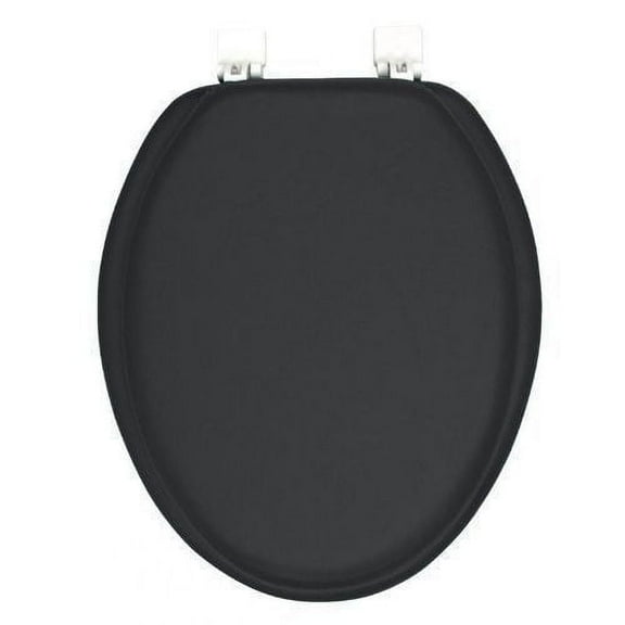 The Fantasia Collection Elongated Black Vinyl Soft Padded Toilet Seat