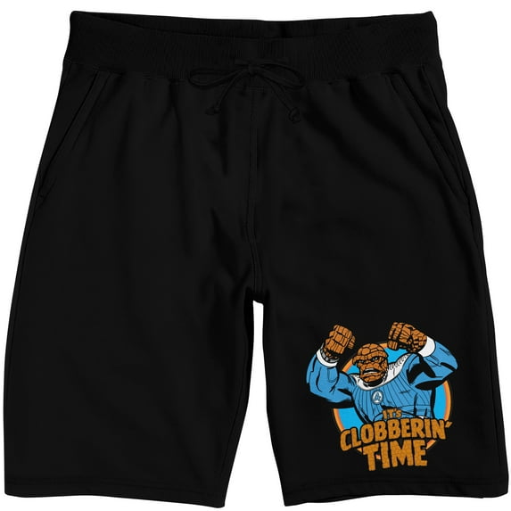 The Fantastic Four: First Steps Clobbering time on black Adult Lounge Short-XXL