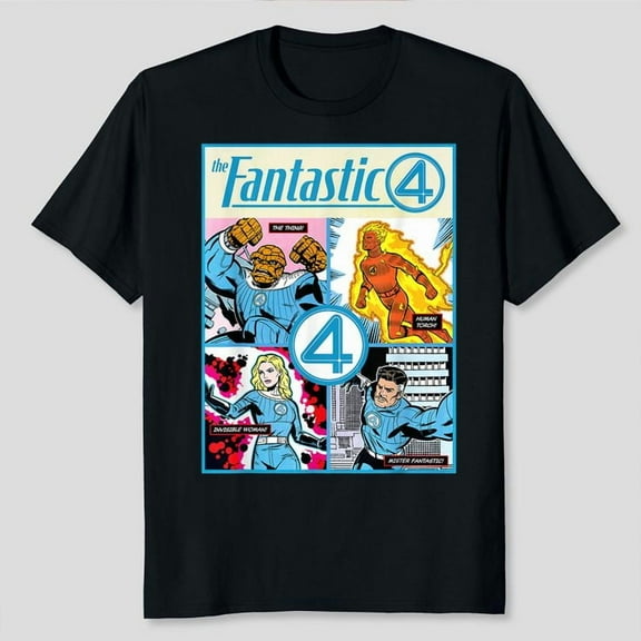The Fantastic Four: First Steps Retro Comic Cover T-Shirt, Men's And Women's Graphic Tee 100% Cotton by TBun, Full Sizes S-5XL