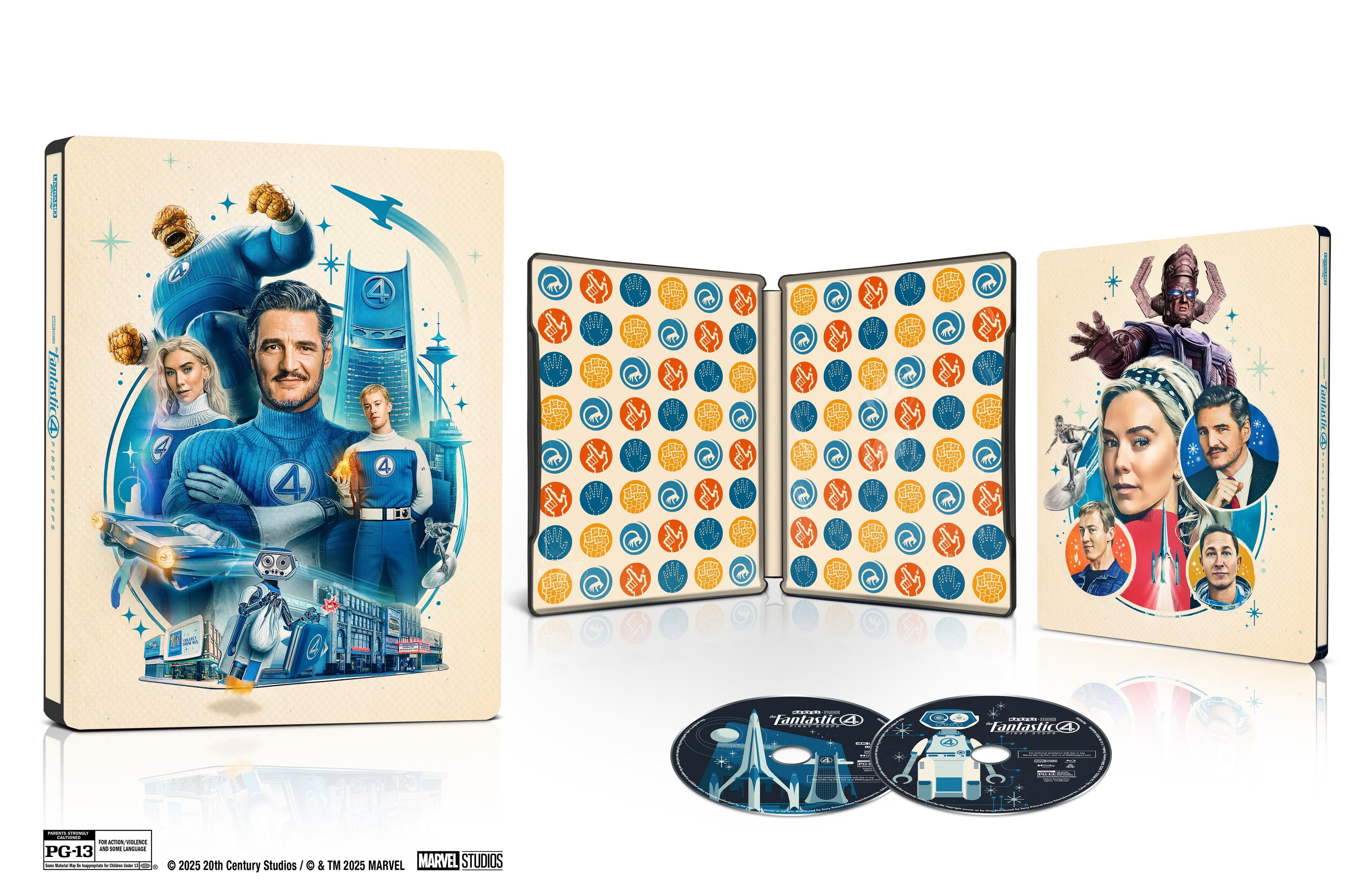 The Fantastic Four: First Steps (Steelbook) (4K Ultra HD + Blu-ray + Digital Copy) Marvel Studios, Action & Adventure