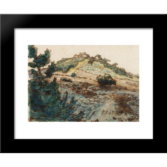 The Farm on the Hill 20x24 Framed Art Print by Millet, Jean-Francois