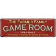 thumbnail image 1 of The Farmer Family Red Game Room Metal 8x24 Sign 108240038487, 1 of 1