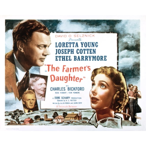 The Farmer'S Daughter Joseph Cotton Loretta Young (Poster Art) 1947 Movie Poster Masterprint (14 x 11)