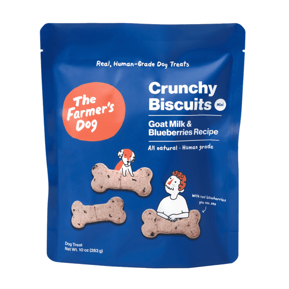 The Farmer’s Dog Human-Grade Crunchy Dog Biscuits, Goat Milk & Blueberries 10oz