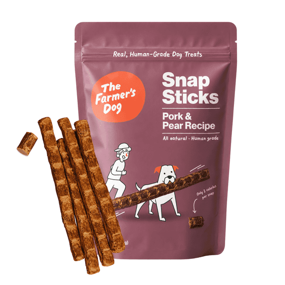 The Farmer's Dog Snap Sticks, All Natural Human Grade Training Treats, Pork & Pear 3oz