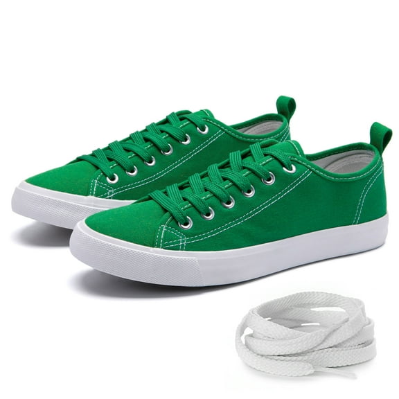 The Fashion Supply Skylar Canvas Women's Sneakers - Canvas Shoes for Women Sneakers, Comfortable Sneakers for Women, EmeraldGreen, 7