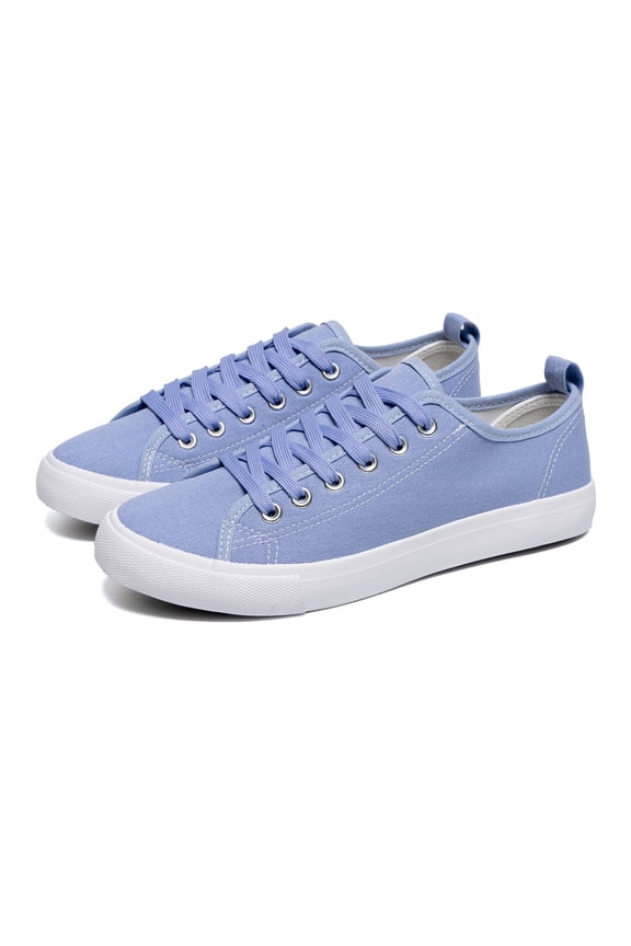 Skylar Canvas Women's Sneakers - Canvas Shoes for Women Sneakers, Comfortable Sneakers for Women, Light Blue with size 10