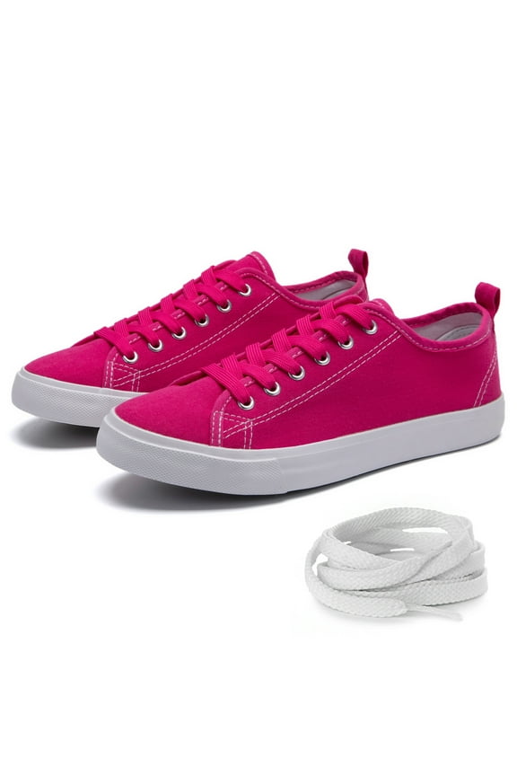 Skylar Canvas Women's Sneakers - Canvas Shoes for Women Sneakers, Comfortable Sneakers for Women, Pink, 7