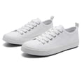 thumbnail image 1 of The Fashion Supply Canvas Shoes for Women, Casual Low Top Lace-Up Womens Shoes Sneakers, Extra Laces (White, 6), 1 of 5