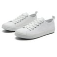 thumbnail image 1 of The Fashion Supply Skylar Canvas Women's Sneakers - Canvas Shoes for Women Sneakers, Comfortable Sneakers for Women, White, 8, 1 of 5