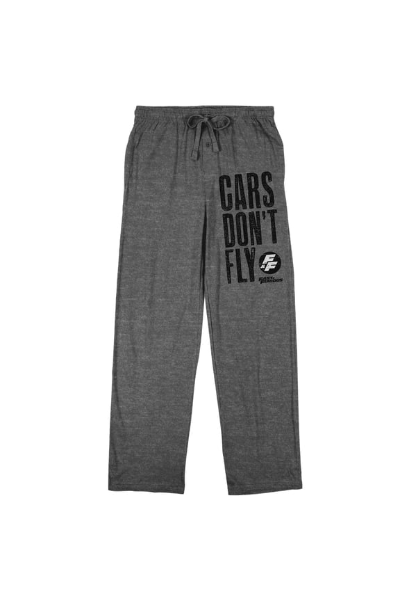 The Fast & The Furious Franchise Cars Don't Fly Men's Athletic Heather Ground Sleep Pants-M