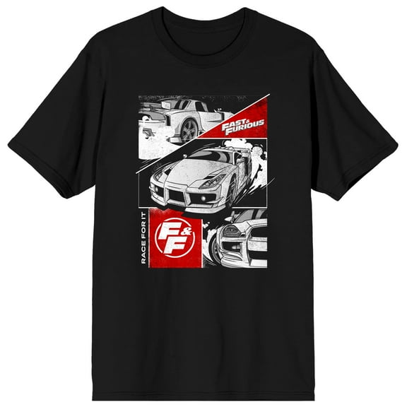 The Fast & The Furious Race For It Men's Black T-shirt-Medium